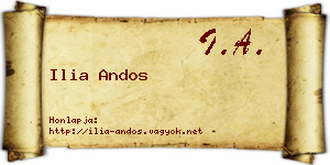 Ilia Andos névjegykártya